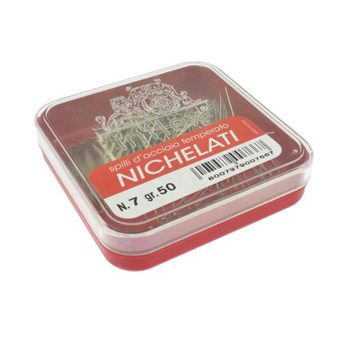 [B4/7E] Spilli acciaio Nichelato Temperato 32X0,6 mm (50 gr) - Made in Italy