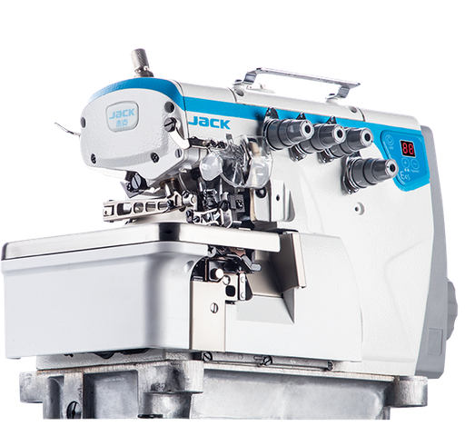 JACK JACK E4S-4-03/333 Tagliacuci 2 aghi 4 Fili con motore integrato e selettore trasporto griffa L/M/P Completa di Tavola 120 cm e Sostegno regolabile