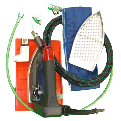 [B399] Ferro da Stiro Naomoto CDP-420, Completo di Tubo Antistatico L=3000mm 1/4 - 3/8 Ø 6,0 mm, Raccordo Speciale, Scaricatore di Condenza SL3 - Tubo recupero condensa, soletta Corazzata, Gomma Poggiaferro, Molla Reggicavo e Guaina Copritubo