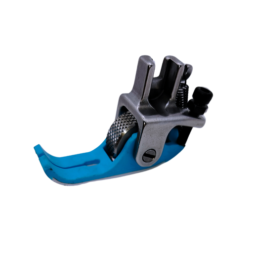 Piedino a Rullo in Plastica Blu con Molla e Rullo in Metallo Zigrinato